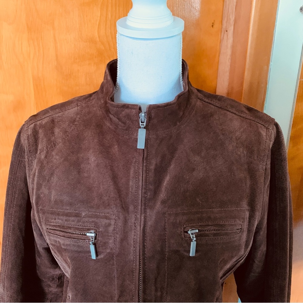 Ruff Hewn Suede Leather brown jacket - Picture 3 of 14